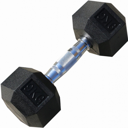 Гантель гексагональная обрезиненная PROFI-FIT 9 кг
